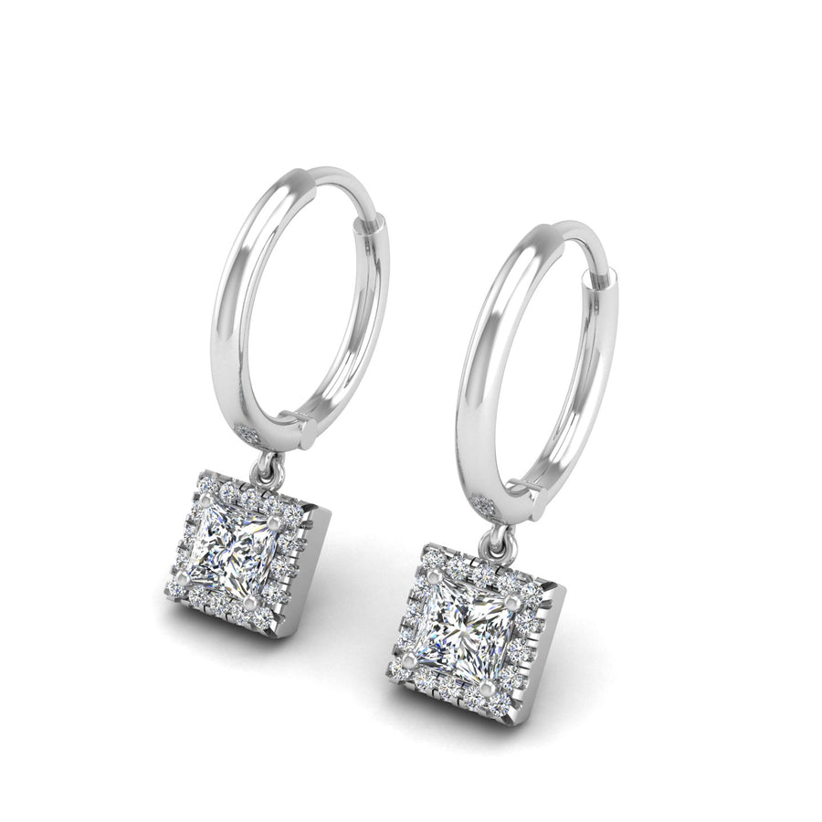 Diamond Hoop Earrings in Princess Cut 18k white gold, Zodiac Birthstone Ring, designed for women, perfect astrology jewelry from Celestial Vibe collection at AUWL assembly