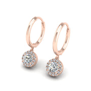 Diamond Hoop Earrings in Round Cut 18k rose gold, Zodiac Birthstone Ring, designed for women, perfect astrology jewelry from Celestial Vibe collection at AUWL assembly