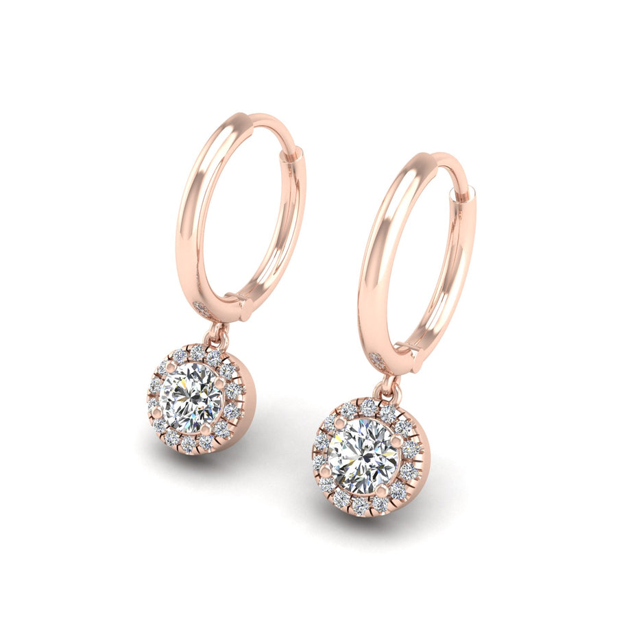 Diamond Hoop Earrings in Round Cut 18k rose gold, Zodiac Birthstone Ring, designed for women, perfect astrology jewelry from Celestial Vibe collection at AUWL assembly