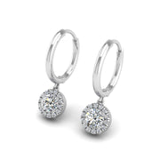 Diamond Hoop Earrings in Round Cut 18k white gold, Zodiac Birthstone Ring, designed for women, perfect astrology jewelry from Celestial Vibe collection at AUWL assembly