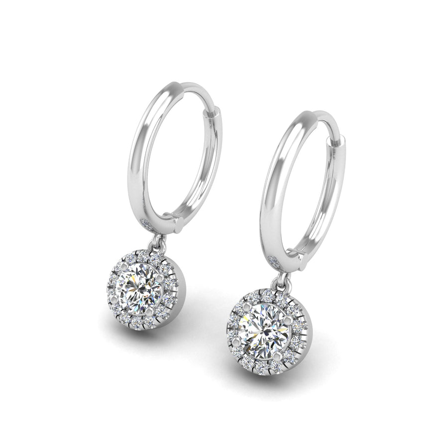 Diamond Hoop Earrings in Round Cut 18k white gold, Zodiac Birthstone Ring, designed for women, perfect astrology jewelry from Celestial Vibe collection at AUWL assembly