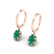 Emerald Hoop Earrings in Oval Cut 18k rose gold, Zodiac Birthstone Ring, designed for women, perfect astrology jewelry from Celestial Vibe collection at AUWL Assembly