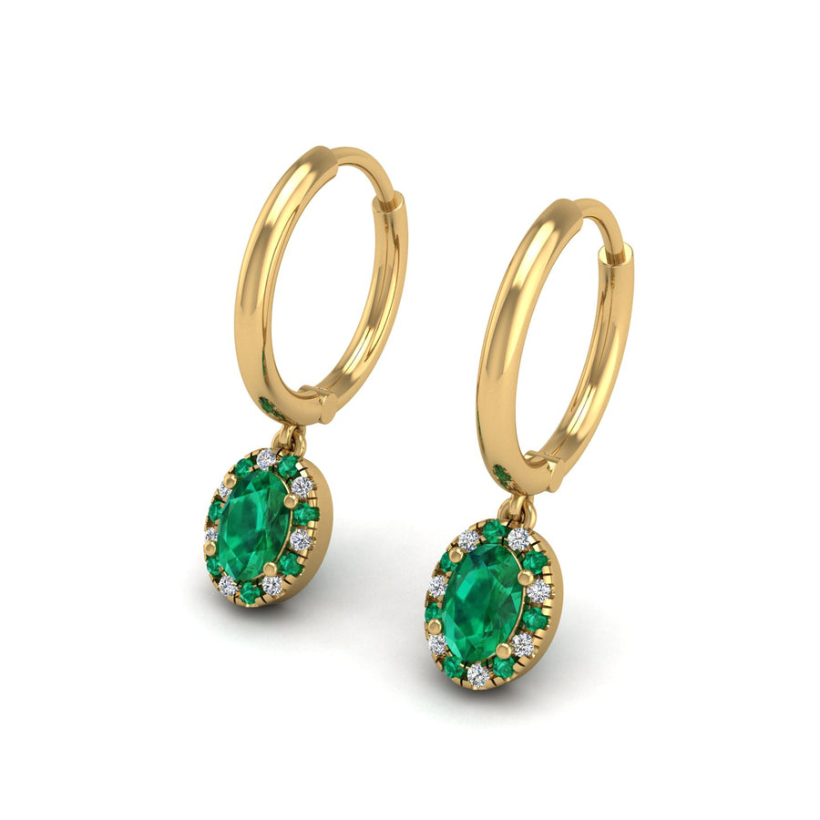 Emerald Hoop Earrings in Oval Cut 18k yellow gold, Zodiac Birthstone Ring, designed for women, perfect astrology jewelry from Celestial Vibe collection at AUWL Assembly