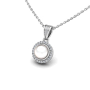 18k white gold Zodiac birthstone gold chain necklace with pearl, diamond gemstone, designed for women, perfect astrology jewelry from Celestial Vibe collection at AUWL Assembly