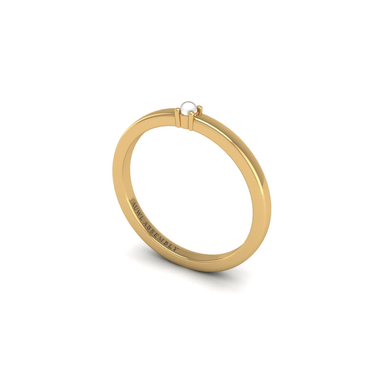 Single Stone Band in Yellow Gold |  AUWL Assembly