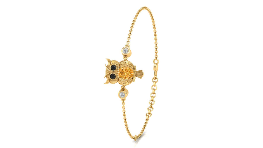 Claricia - Pechaka Owl Bracelet - Yellow Sapphire Oval