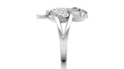 White Gold ring with a diamond gemstone on a white background