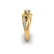 Triskele Three-Stone Bridal Ring - Diamond Round