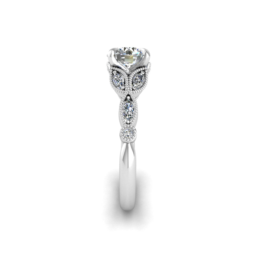 Flos Amoris Floral Ring - Diamond Round