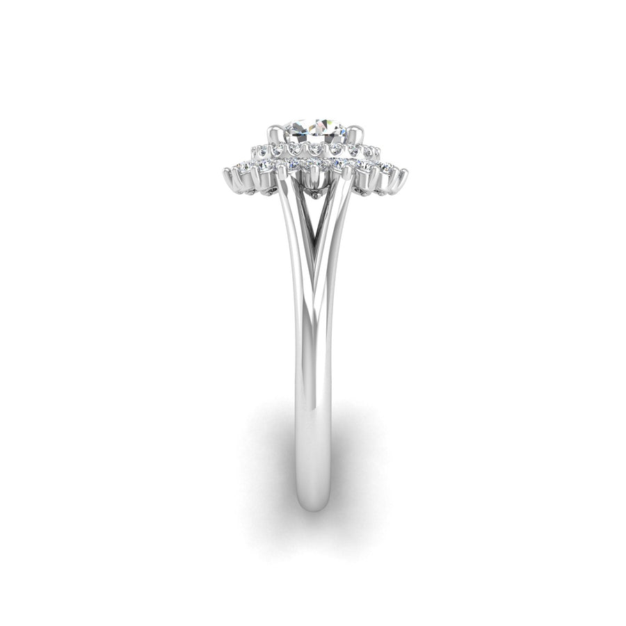 Sun and Stars Double Halo Ring - Diamond Round