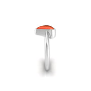 Celestial Solitaire Ring - Red Coral Trillion