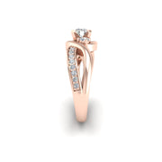 Triskele Three-Stone Bridal Ring - Diamond Round