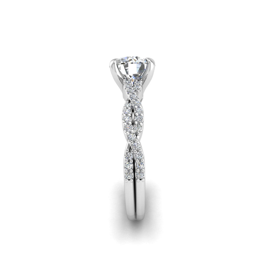 Love Helix Twisted Ring - Diamond Round