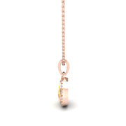 Divine Halo Pendant - Yellow Sapphire Pear