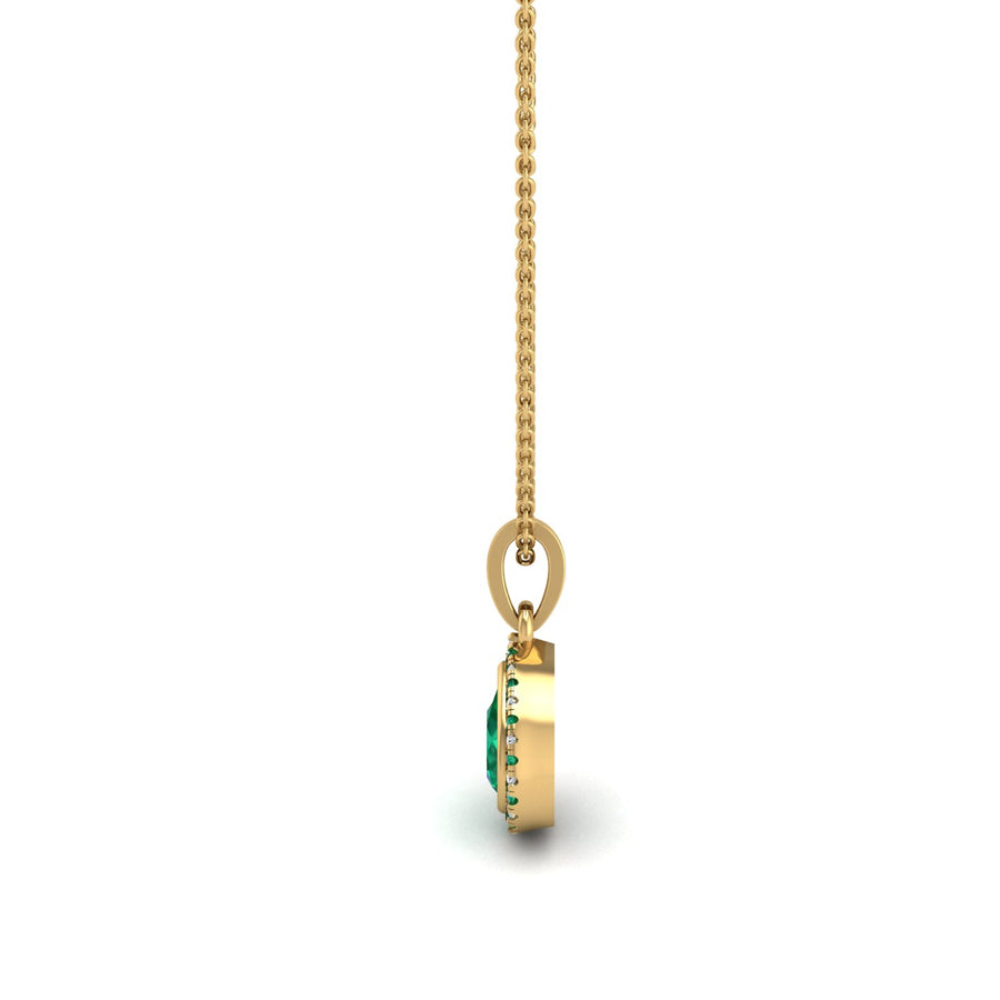 Divine Halo Pendant - Emerald Pear