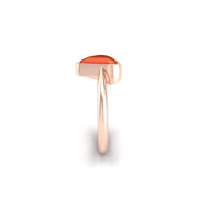 Celestial Solitaire Ring - Red Coral Trillion