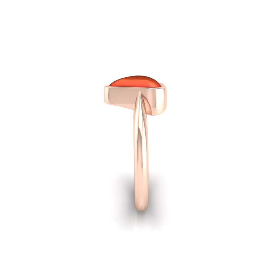 Celestial Solitaire Ring - Red Coral Trillion