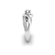 Triskele Three-Stone Bridal Ring - Diamond Round