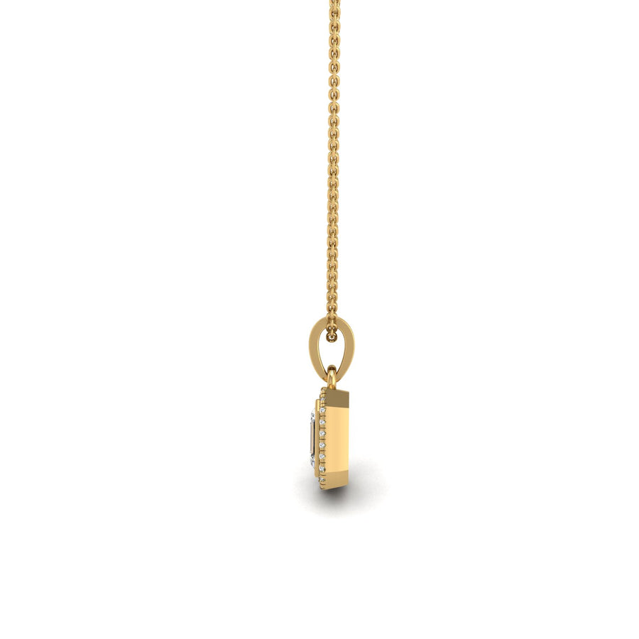 Divine Halo Pendant - Diamond Emerald