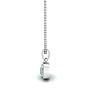 Divine Halo Pendant - Emerald Cushion