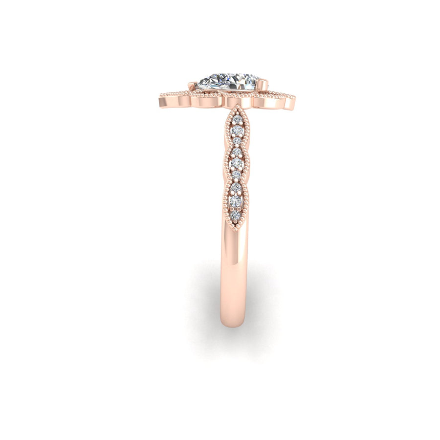 Key to my Heart Bridal Ring - Diamond Pear