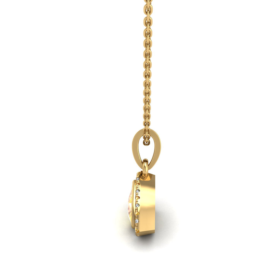 Divine Halo Pendant - Yellow Sapphire Trillion