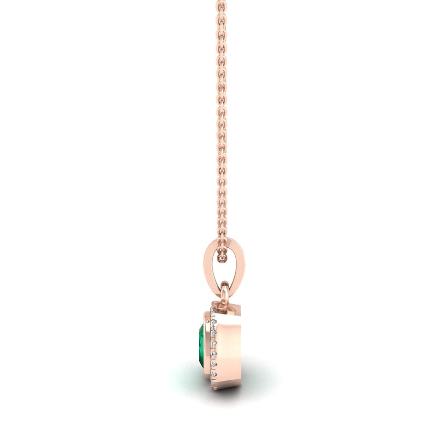 Divine Halo Pendant - Emerald Cushion