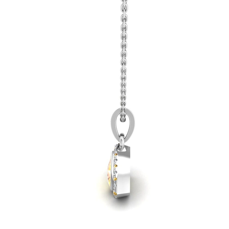 Divine Halo Pendant - Yellow Sapphire Trillion