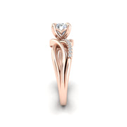 Love Knot Crossover Ring - Diamond Round