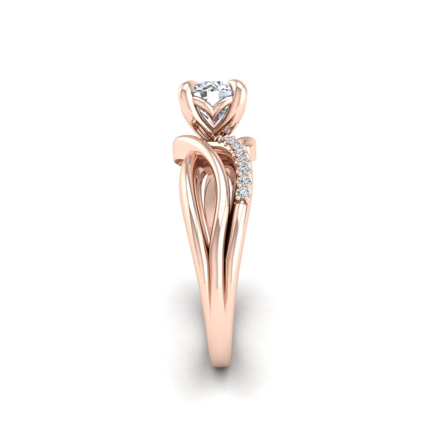 Love Knot Crossover Ring - Diamond Round
