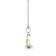 Divine Halo Pendant - Yellow Sapphire Pear
