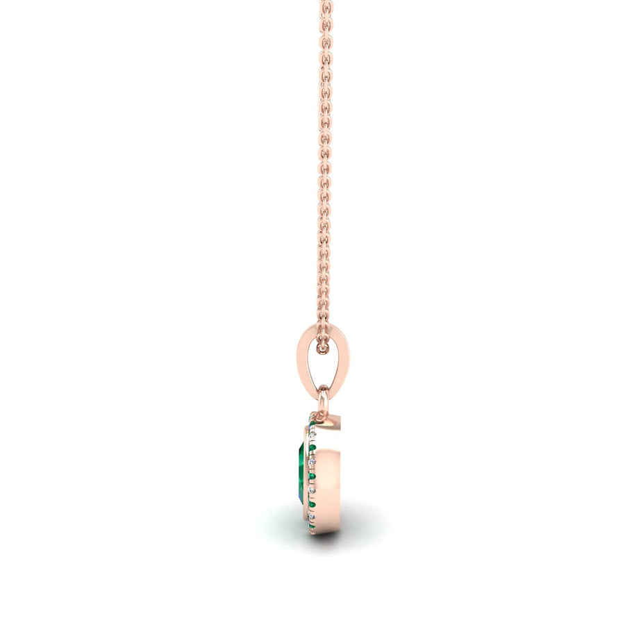 Divine Halo Pendant - Emerald Oval
