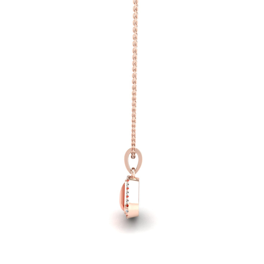 Divine Halo Pendant - Red Coral Trillion