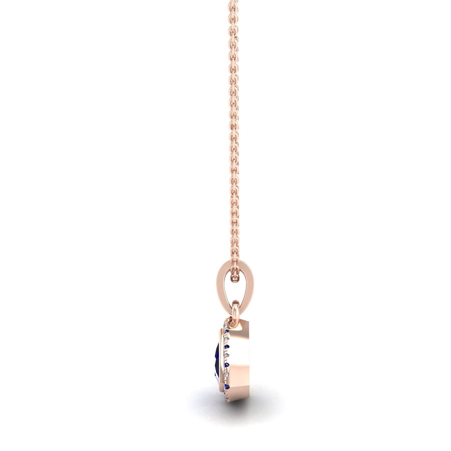Divine Halo Pendant - Blue Sapphire Trillion