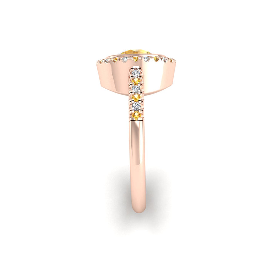 Starry Halo Ring - Yellow Sapphire Round