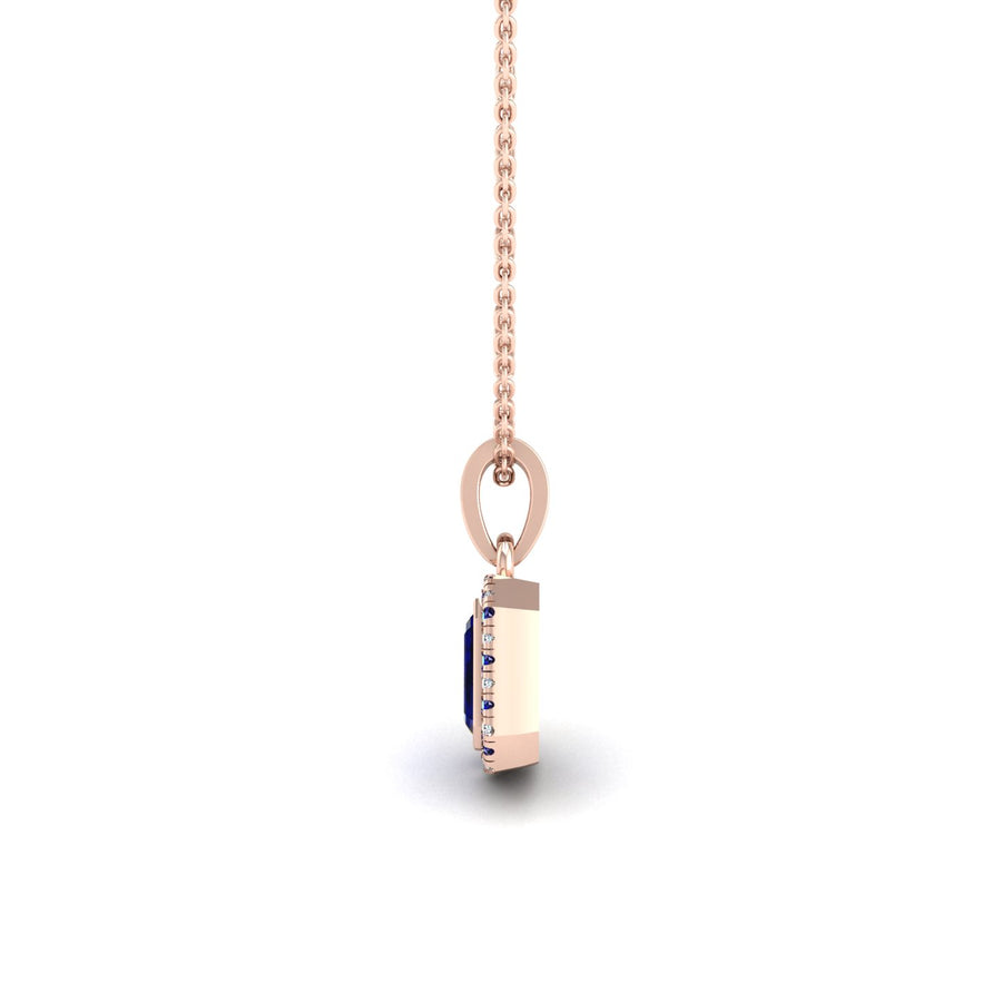 Divine Halo Pendant - Blue Sapphire Emerald