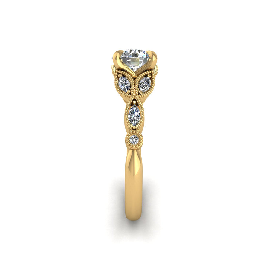 Flos Amoris Floral Ring - Diamond Round