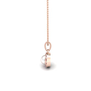 Divine Halo Pendant - Pearl-Ruby Round