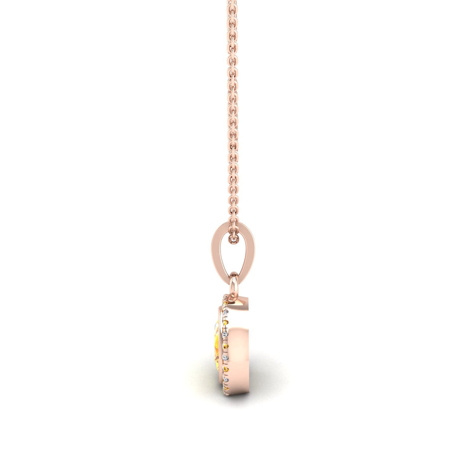 Divine Halo Pendant - Yellow Sapphire Oval
