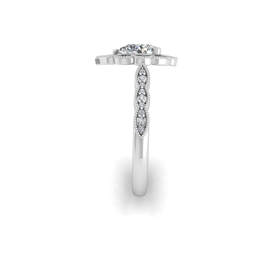 Key to my Heart Bridal Ring - Diamond Pear