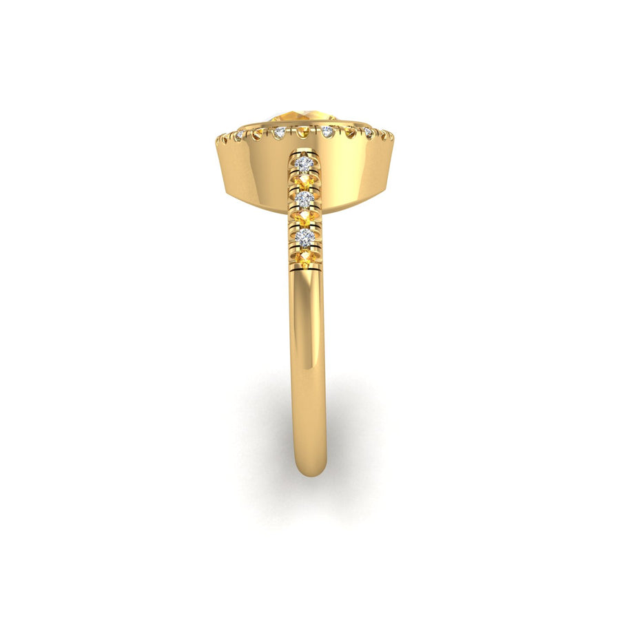 Starry Halo Ring - Yellow Sapphire Round