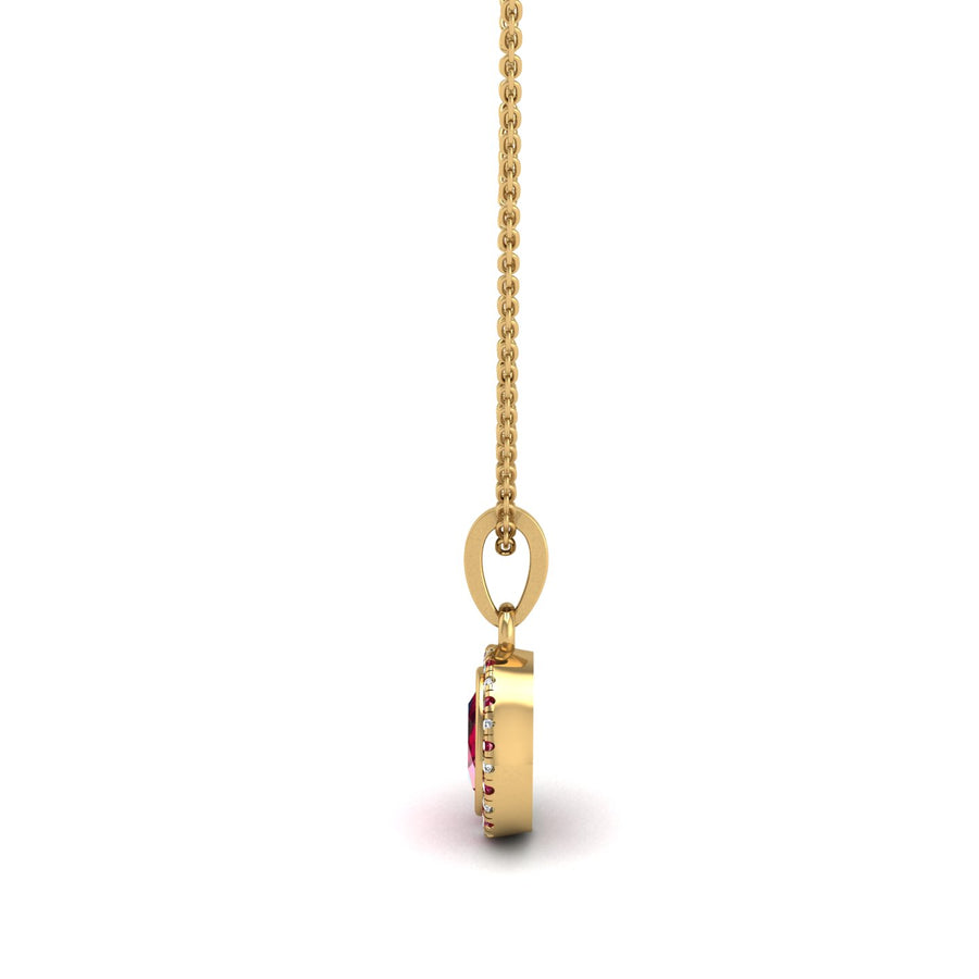 Divine Halo Pendant - Ruby Oval