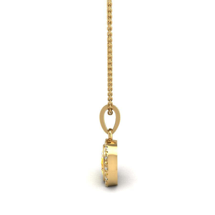 Divine Halo Pendant - Yellow Sapphire Oval