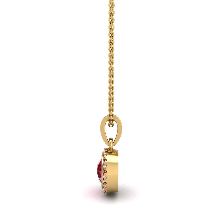Divine Halo Pendant - Ruby Round