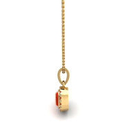 Divine Halo Pendant - Red Coral Cushion