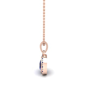 Divine Halo Pendant - Blue Sapphire Pear