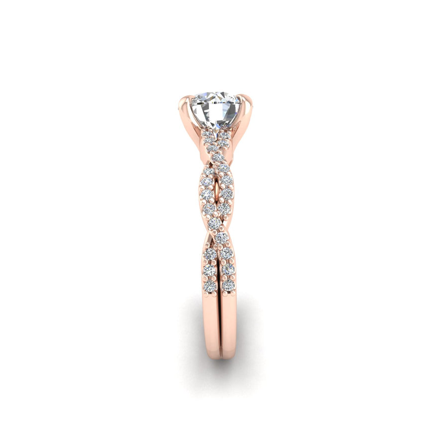 Love Helix Twisted Ring - Diamond Round