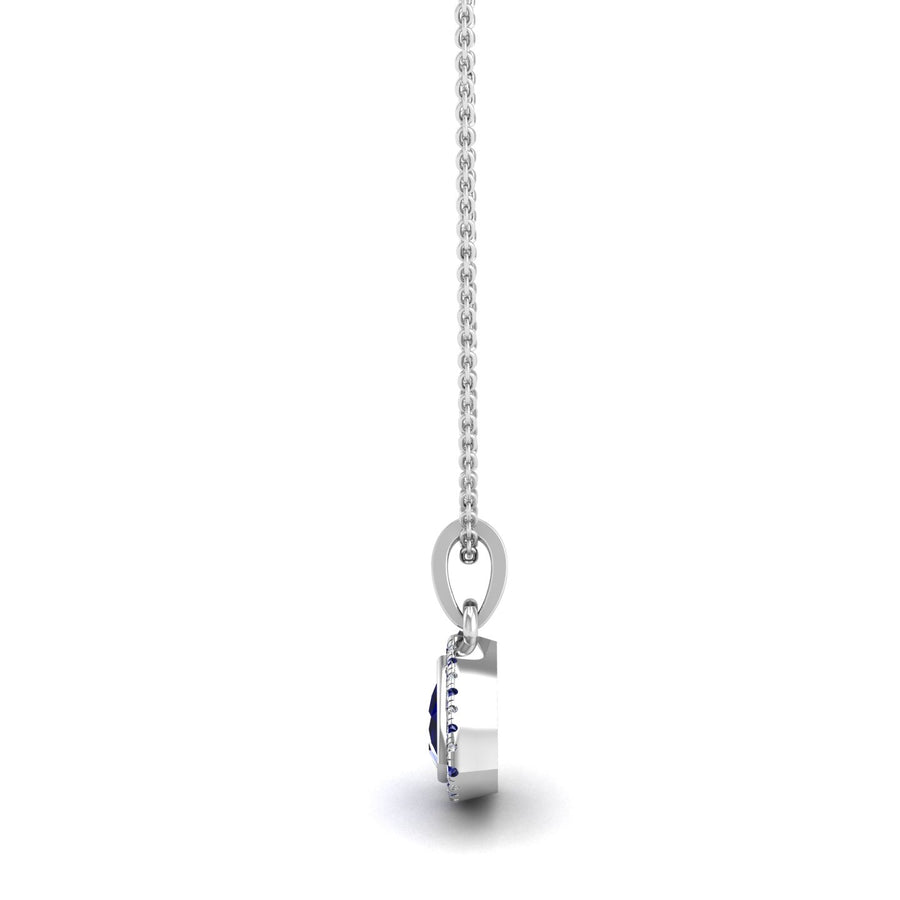 Divine Halo Pendant - Blue Sapphire Trillion