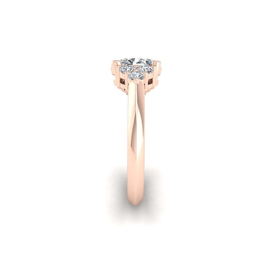 Galaxy Trefoil Ring - Diamond Oval