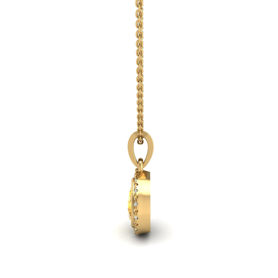 Divine Halo Pendant - Yellow Sapphire Pear